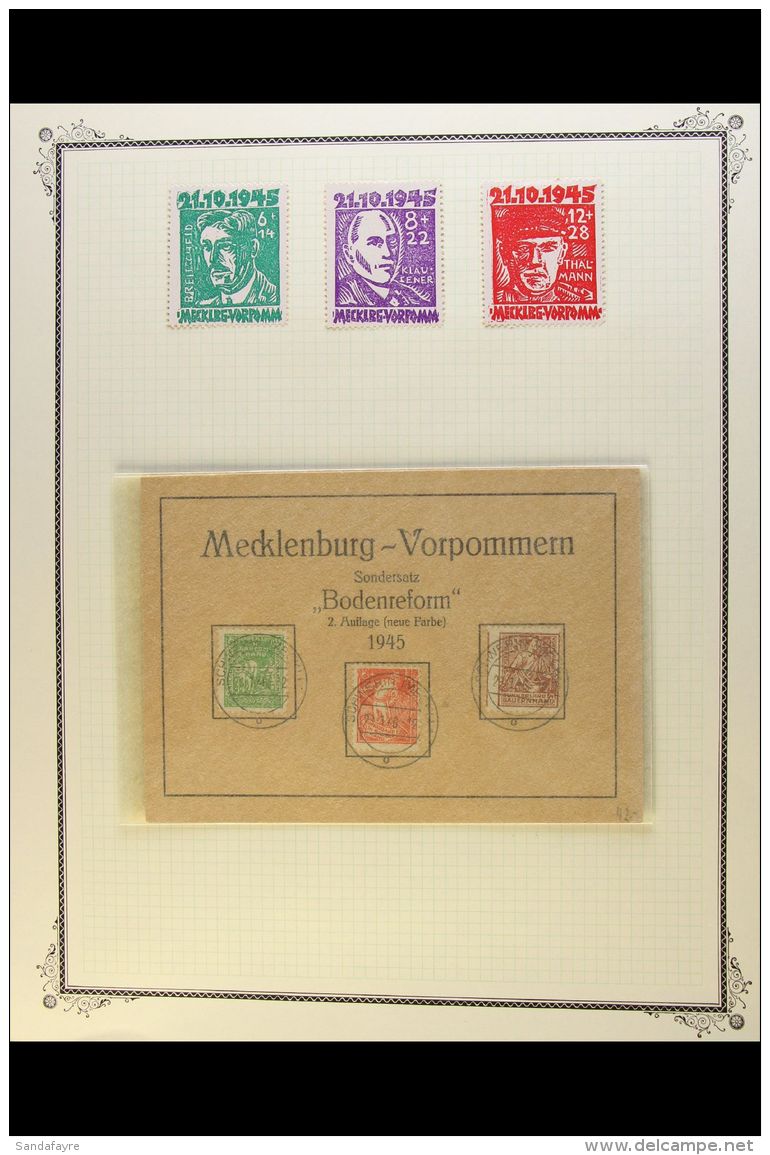 SOVIET - MECKLEBURG-VORPOMMERN 1945-1946 Substantial Mint And Used Collection/accumulation On Album Pages. Mostly... - Andere & Zonder Classificatie