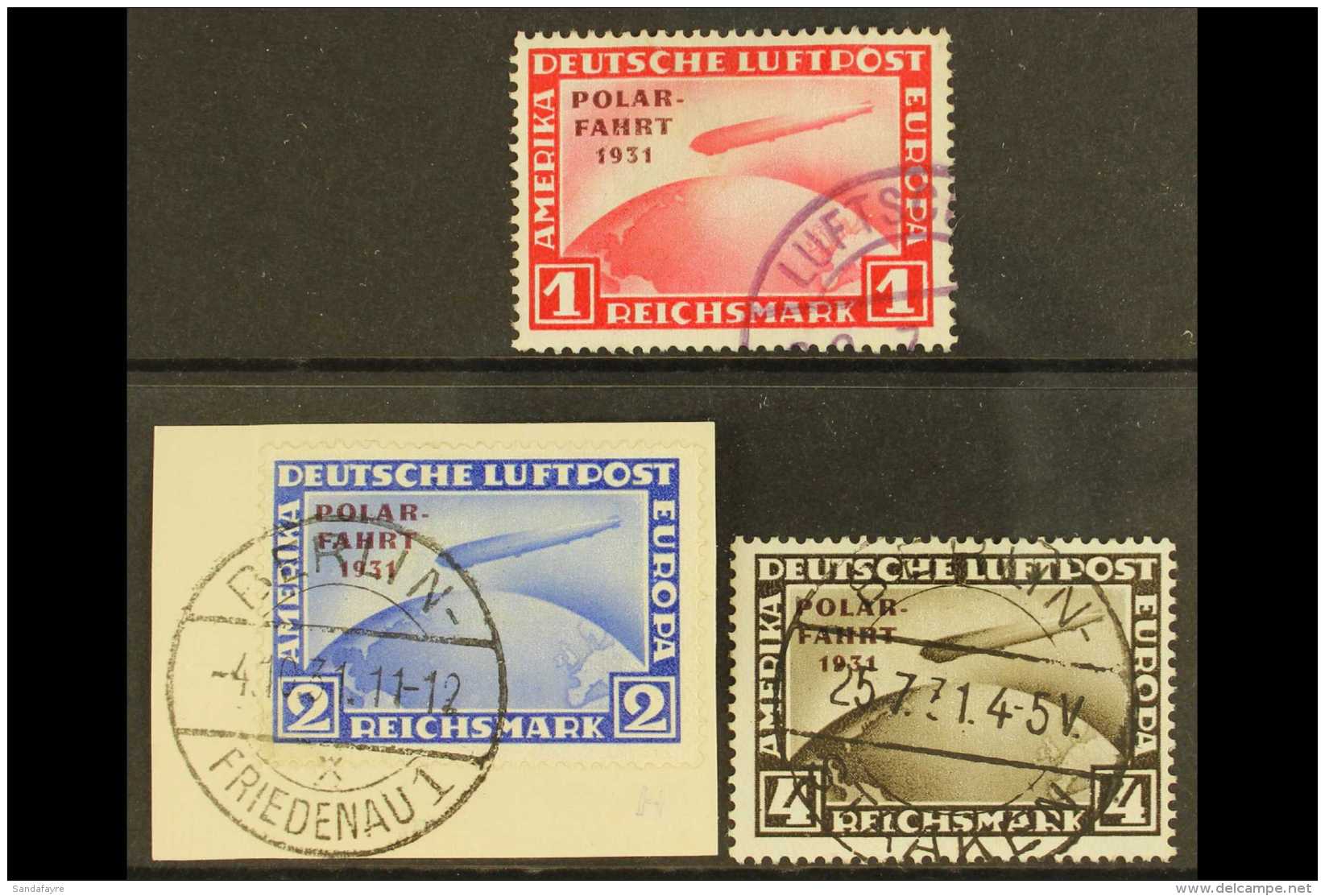 1931 Graf Zeppelin "Polar Flight" Set Complete, Mi 456/8, Very Fine And Fresh Used. (3 Stamps) For More Images,... - Andere & Zonder Classificatie
