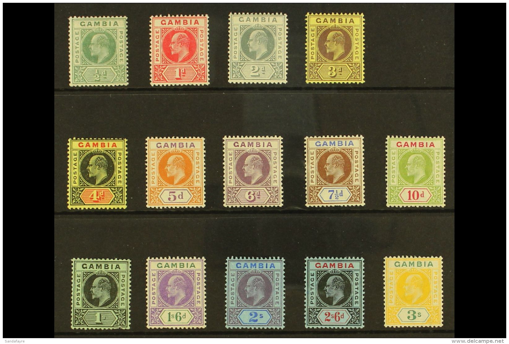 1909 KEVII New Colour Definitive Set, SG 72/85, Fine Mint (14 Stamps) For More Images, Please Visit... - Gambia (...-1964)