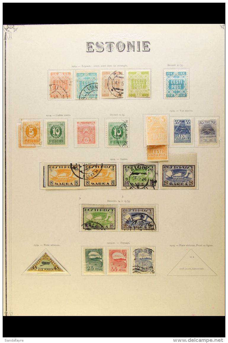 1918-1939 FINE MINT AND USED COLLECTION On Leaves. Note 1918 15k Blue Perf 11&frac12; Mint; 1936, 1937 &amp; 1939... - Estland