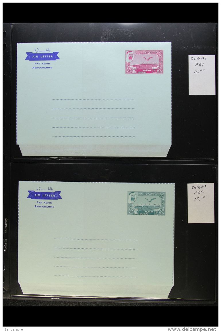 POSTAL STATIONERY AEROGRAMMES (AIR LETTER SHEETS) 1963-1971 Very Fine Mint All Different Collection On Stock... - Dubai