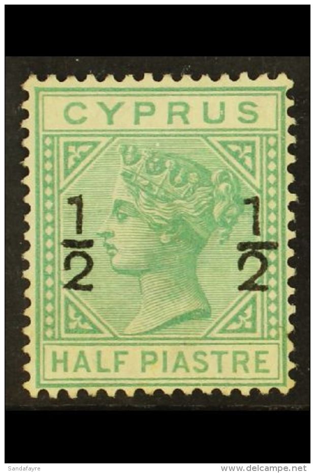 1882 "&frac12;" On &frac12;pi Emerald Green, Watermark CA, SG 25, Fine Mint. For More Images, Please Visit... - Andere & Zonder Classificatie