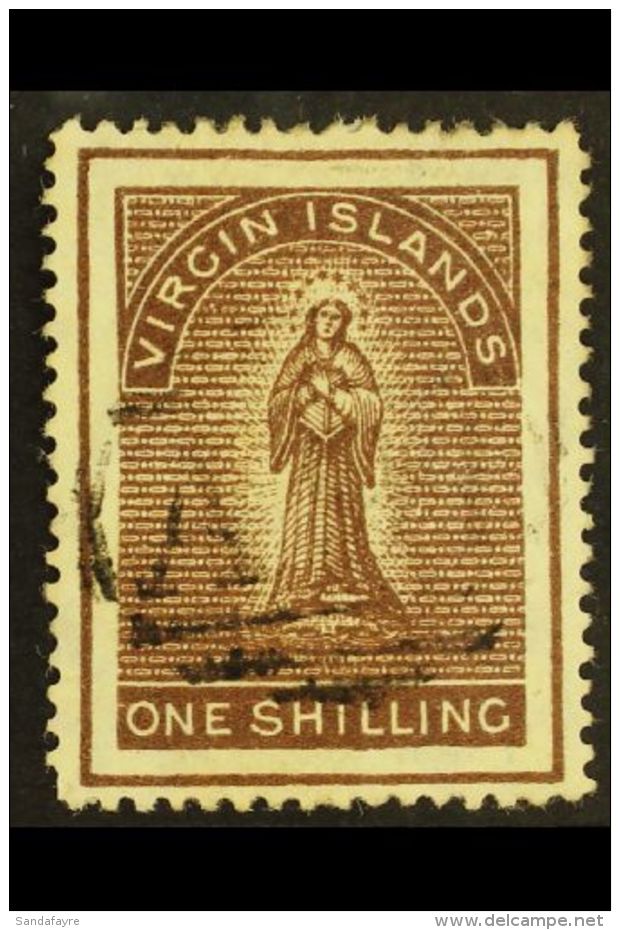 1887 1s Sepia Virgin, SG 40, Very Fine Used With Neat Central Cancel. For More Images, Please Visit... - British Virgin Islands