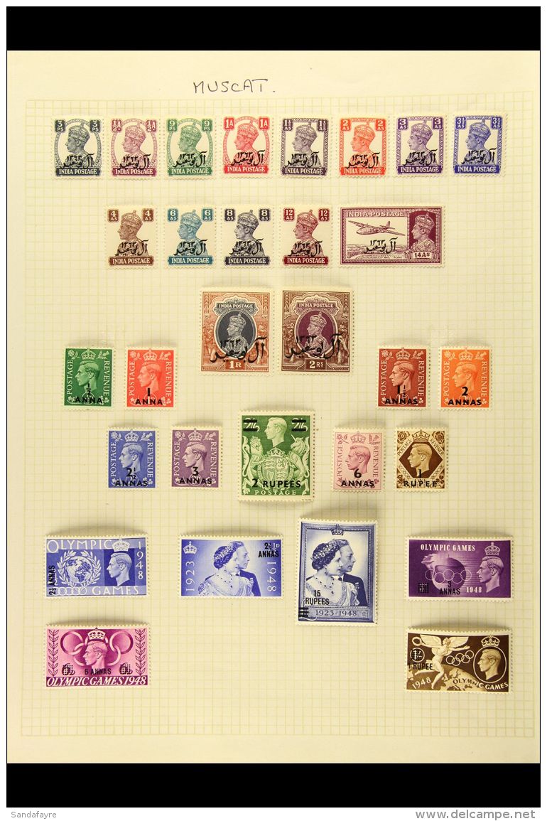 1944-61 FINE MINT COLLECTION Nice Clean Lot, Includes Both Muscat Postage &amp; Officials Sets, Then Continues... - Bahrein (...-1965)