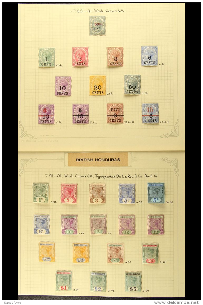 1888-1891 COMPLETE MINT COLLECTION On Leaves, Complete SG 35/65, Comprising 1888 "TWO" On 50c On 1s, 1888-91 &amp;... - Brits-Honduras (...-1970)