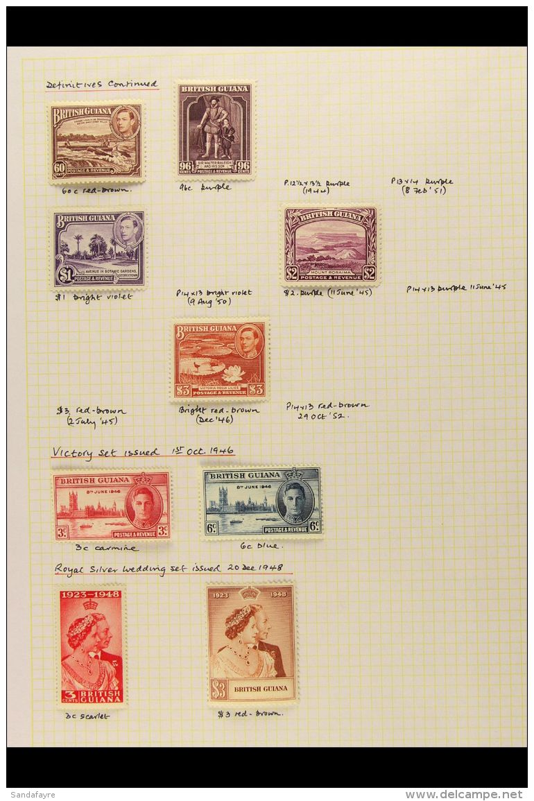 1937-52 COMPLETE KGVI MINT COLLECTION On Pages, A Complete Basic Collection, SG 305/329. Lovely Quality (26... - British Guiana (...-1966)