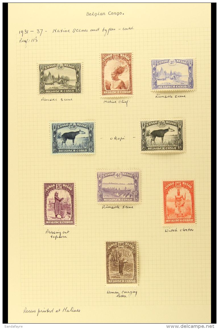 CONGO 1920-44 Very Fine Mint Collection Written Up On Lovely Clean Album Pages, Includes 1920-30 Air Set Of Six,... - Andere & Zonder Classificatie