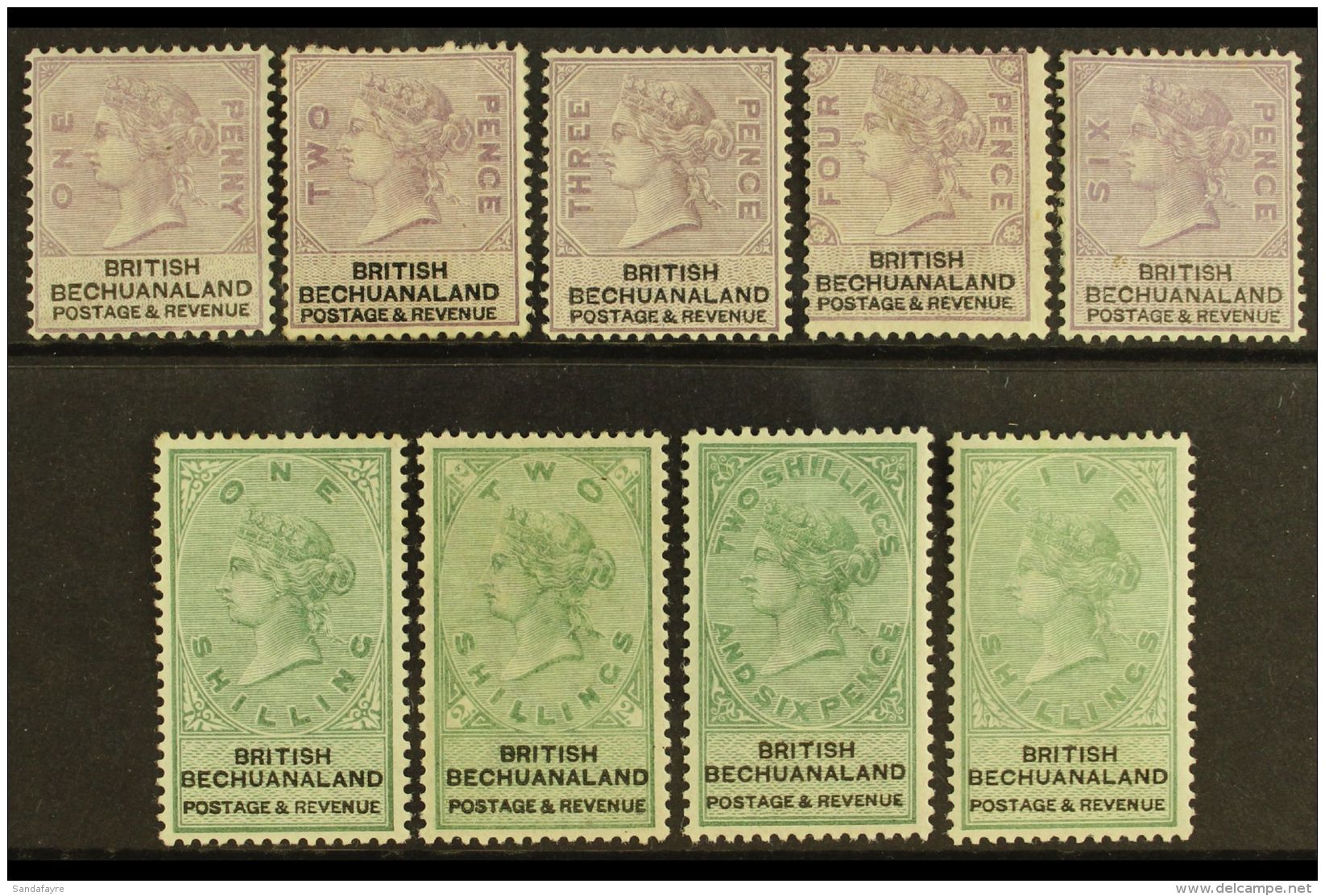 1888 Complete Set From &frac12;d To 5s On Great Britain Fiscal Stamps, SG 10/18, Fine Mint. (9 Stamps) For More... - Andere & Zonder Classificatie