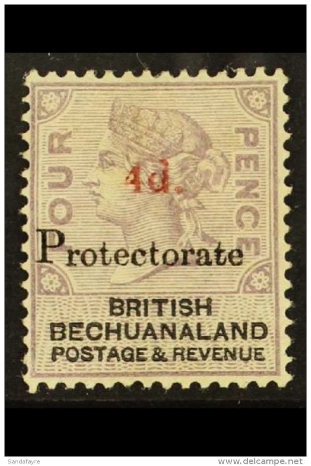 1888 (Dec) 4d On 4d Lilac And Black With "Protectorate" Overprint, Surcharge In Red, SG 51, Fine Mint. For More... - Andere & Zonder Classificatie
