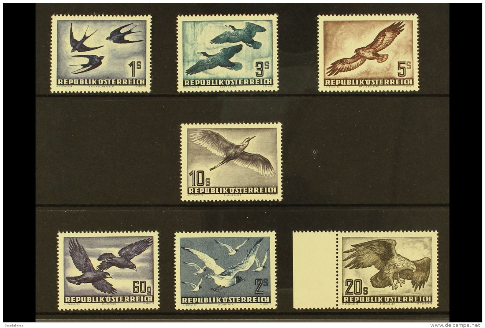 1950 - 3 Birds Airmail Set Complete, Mi 955/6, 968, 984/7, Very Fine Mint, Some NHM. (7 Stamps) For More Images,... - Andere & Zonder Classificatie