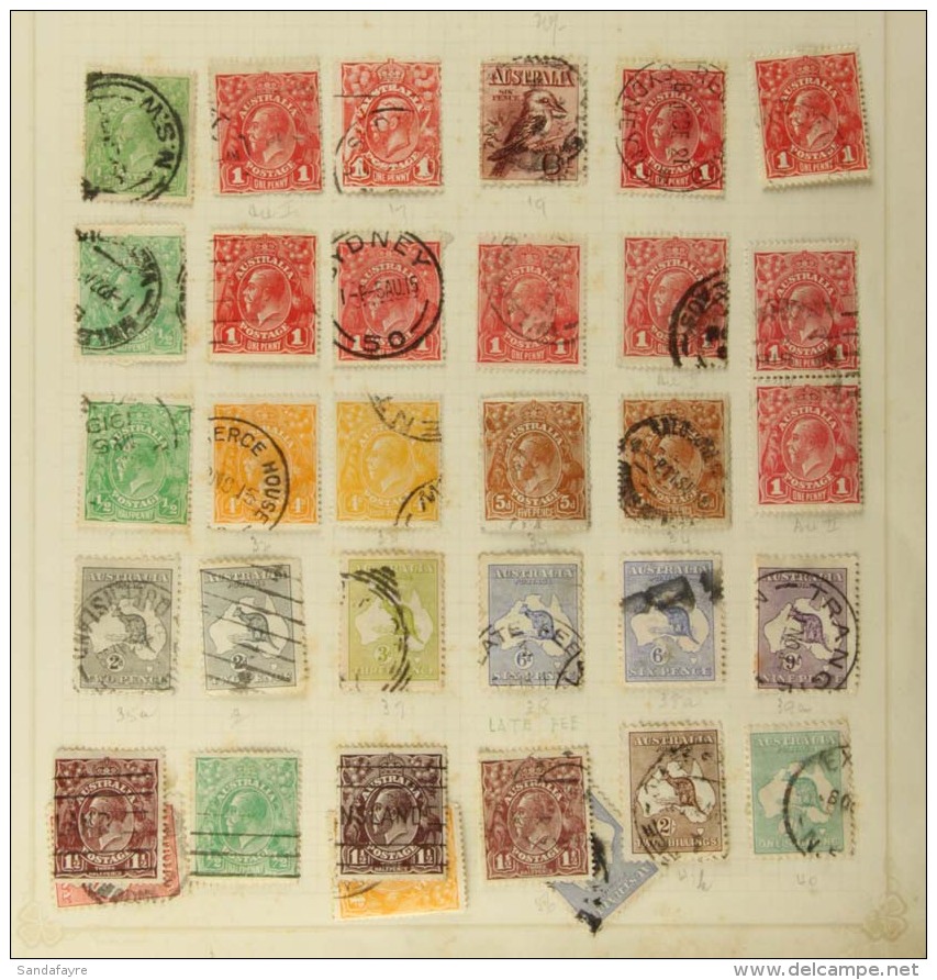 OLD TIME RANGES ON LEAVES 1913-52 Mint &amp; Used (chiefly Used) Collection Inc Useful Ranges Of Roo's To 5s Used,... - Andere & Zonder Classificatie