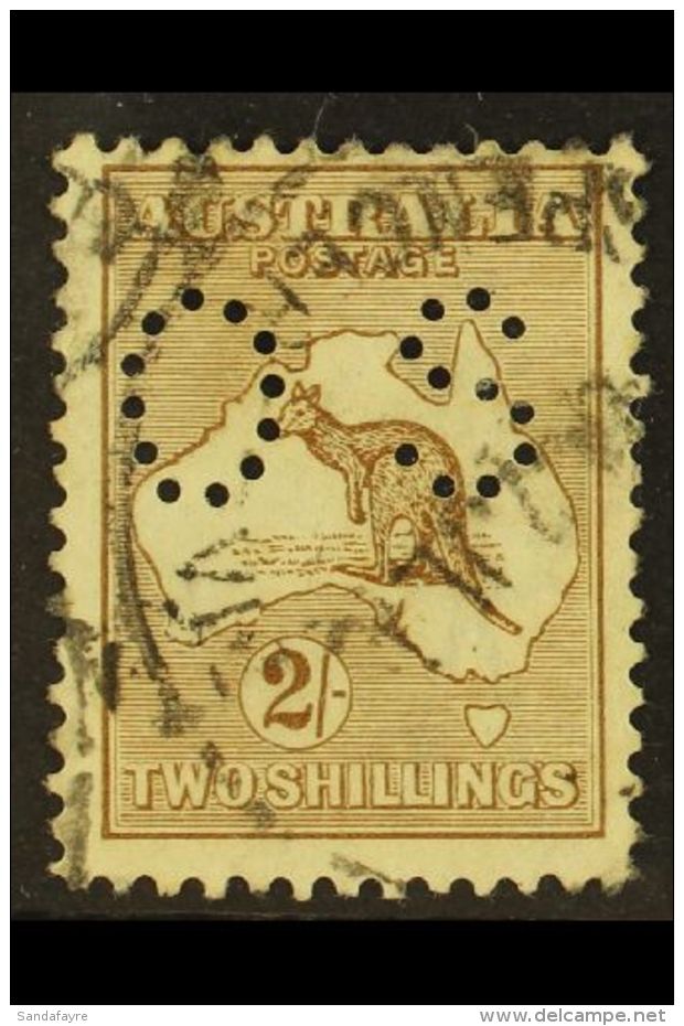 OFFICIALS 1915  2s Brown, Punctured "OS", SG O36, Good Used. For More Images, Please Visit... - Andere & Zonder Classificatie