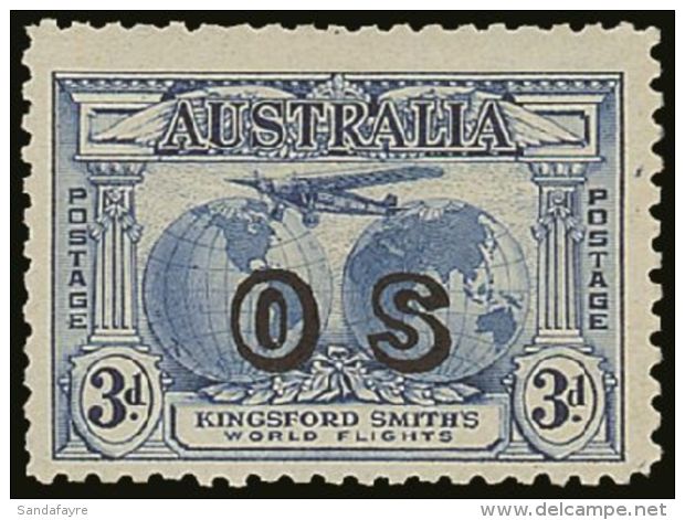 OFFICIALS 1931 3d Blue "Southern Cross" Ovptd "OS", SG O124, Fine Mint. Elusive Stamp. For More Images, Please... - Andere & Zonder Classificatie