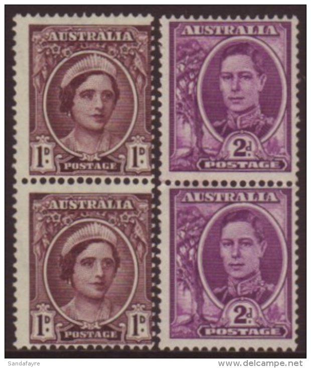 1942-50 1d And 2d Vertical Coil Pairs SG 203a &amp; 204a, Fine Never Hinged Mint. (4 Stamps) For More Images,... - Andere & Zonder Classificatie