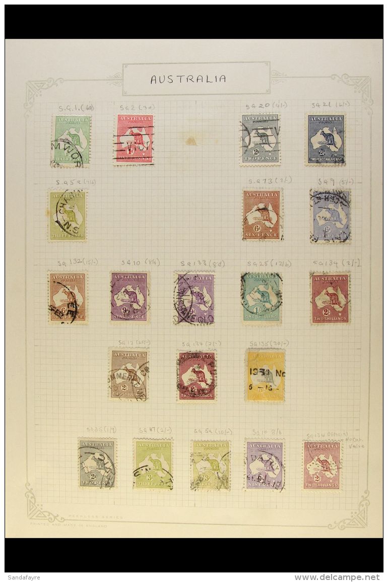 1913-63 USED COLLECTION On Album Pages &amp; Includes A Good Range Of Kangaroo's To 5s, George V Heads To 1s4d,... - Otros & Sin Clasificación