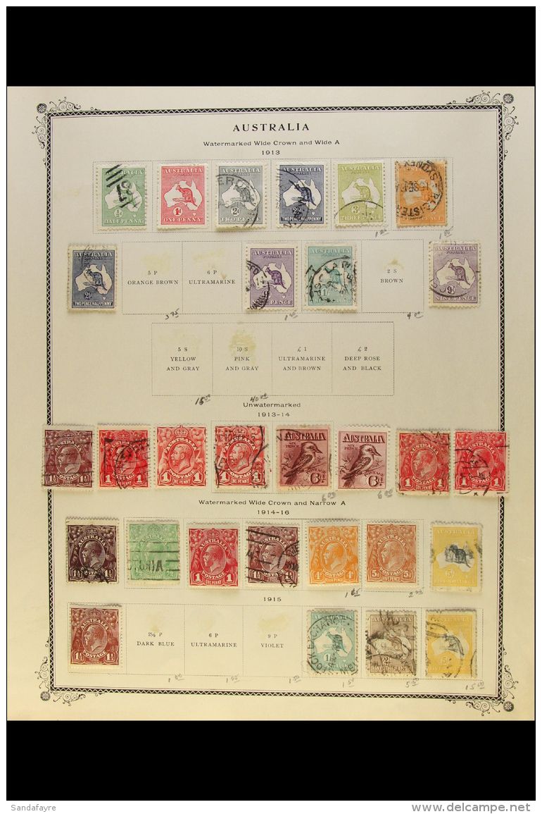 1913-1935 VALUABLE MINT &amp; USED COLLECTION On Pages, Inc 1913-14 Roos To 4d, 9d (x2) &amp; 1s Used, 1913-14 6d... - Andere & Zonder Classificatie