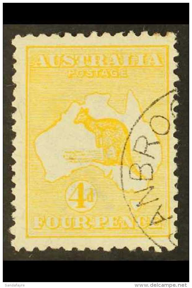 1913 4d Orange- Yellow 'Roo, SG 6a, Superb Used With Presentation Cds Cancellation. For More Images, Please Visit... - Other & Unclassified