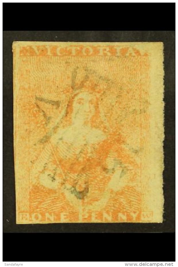VICTORIA 1850 1d Pale Dull Red- Brown, Second State, SG 5a, Used With "15" Butterfly Cancellation, Margins Just... - Other & Unclassified