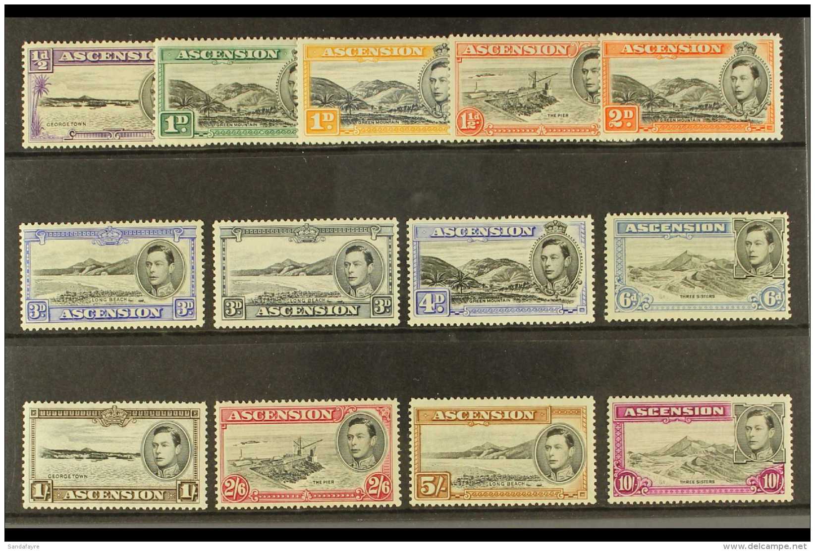 1938-53 Perf 13&frac12; Definitives Complete Set, SG 38/47, Fine Mint, Cat &pound;492 (13 Stamps) For More Images,... - Ascension
