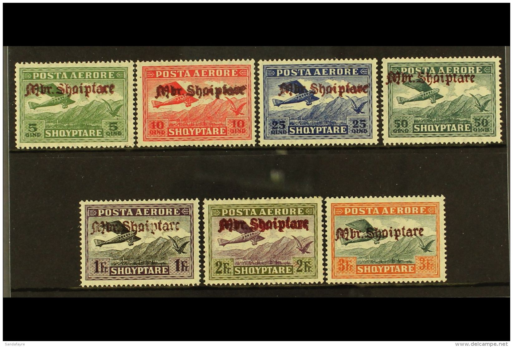 1929 Air "Mbr. Shqiptare" Overprints Complete Set (Michel 210/16, SG 270/76), Very Fine Mint, Very Fresh &amp;... - Albania
