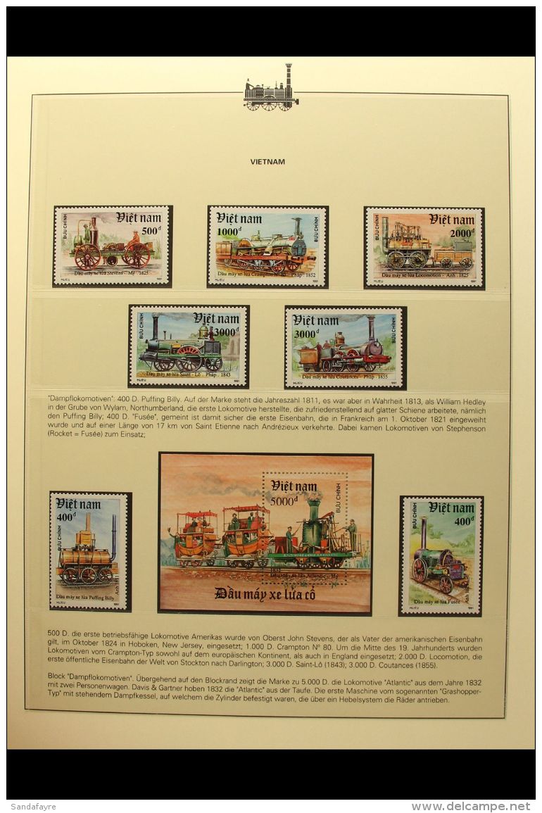 RAILWAYS OF THE WORLD - ASIAN AND PACIFIC COUNTRIES A Lovely All Different Thematic Collection Of Never Hinged... - Zonder Classificatie