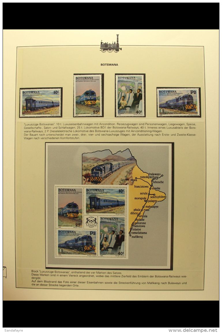 RAILWAYS OF THE WORLD - AFRICAN COUNTRIES A Beautiful Collection Of Never Hinged Mint Stamps And Miniature Sheets... - Zonder Classificatie
