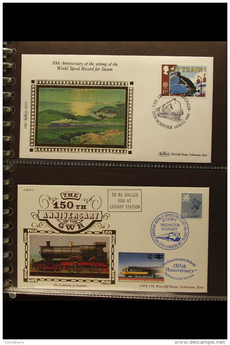 RAILWAYS 1983-89 Benham "Small Silk" Commemorative Covers Collection In A Dedicated Album. All Different, Super... - Zonder Classificatie