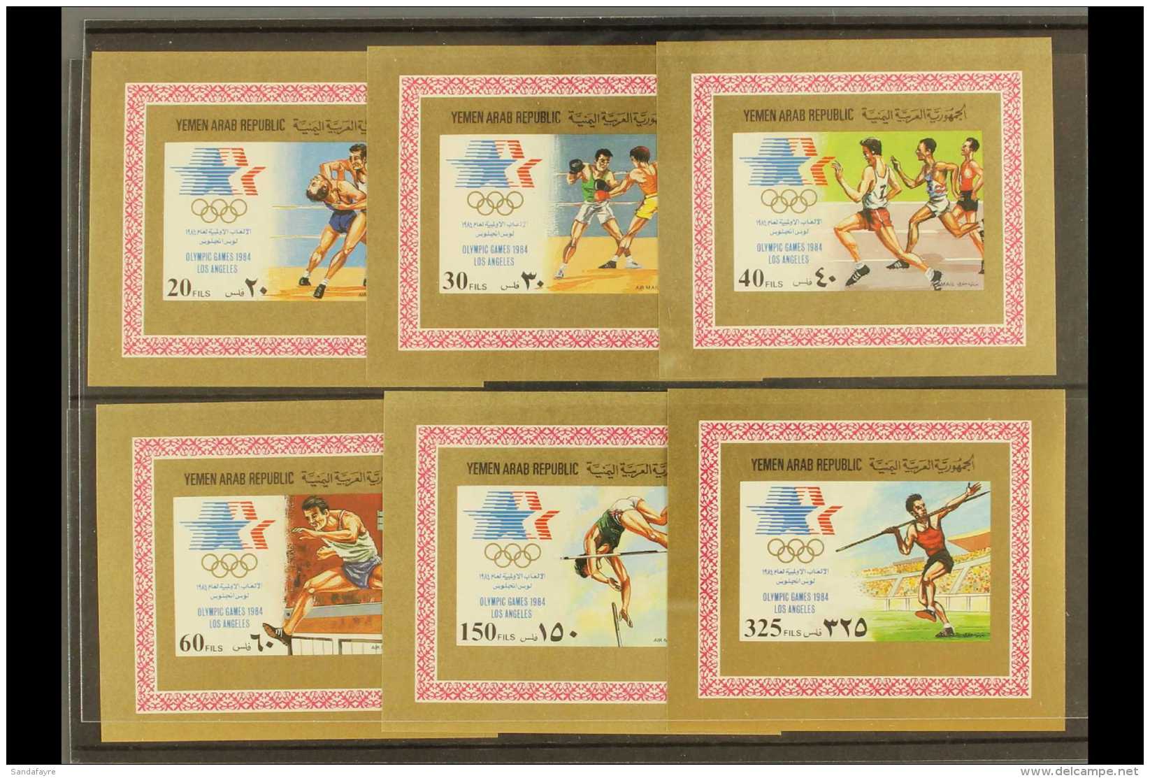 OLYMPICS YEMEN ARAB REPUBLIC 1984 Los Angeles Complete Set, Mi 1807/1812, As Lovely IMPERF Miniature Sheets, Never... - Zonder Classificatie