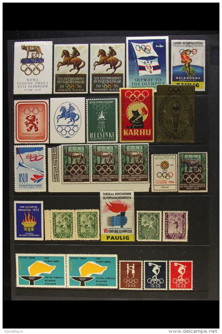 OLYMPICS 1952-1956 World Chiefly All Different Fine Mint Collection Of Various Labels &amp; Poster Stamps, Fresh... - Zonder Classificatie