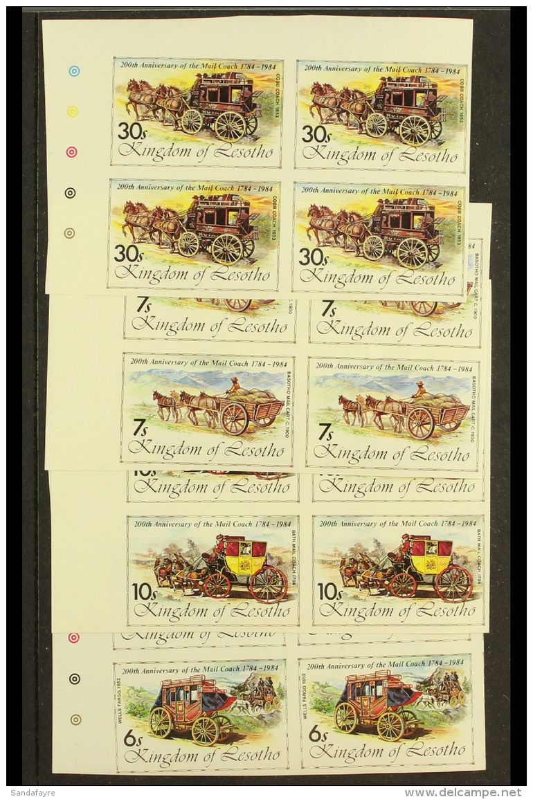 HORSES BASUTOLAND 1984 Bicentenary Of First Mail Coach Run Set To 30s (as SG 599/602) In Superb Never Hinged Mint... - Unclassified
