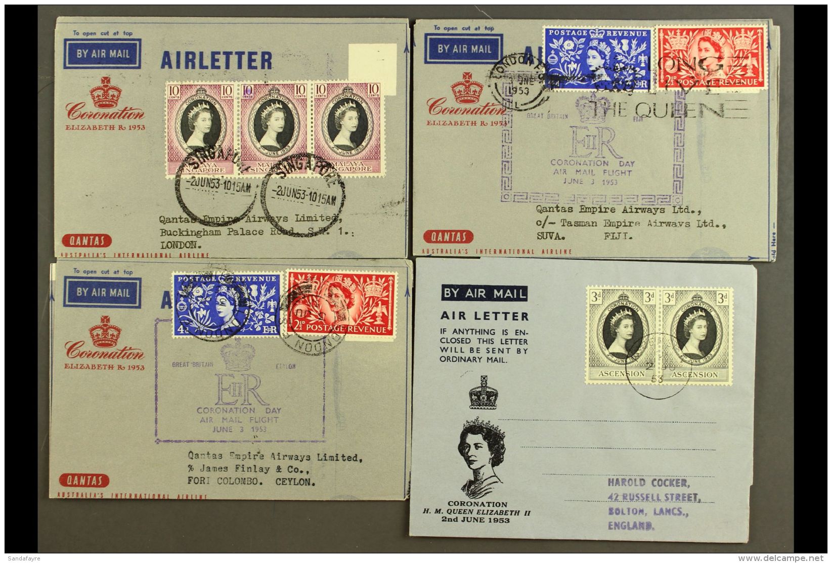 1953 CORONATION A Group Of "SPECIAL CORONATION" Printed Air Letters From A Range Of Colonies From Throughout The... - Zonder Classificatie