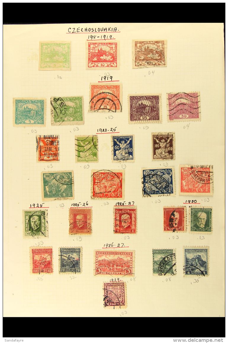 EUROPEAN COUNTRIES COLLECTION. 1880's-1960's ALL DIFFERENT Mint &amp; Used Stamps On Leaves, We See Albania... - Andere & Zonder Classificatie