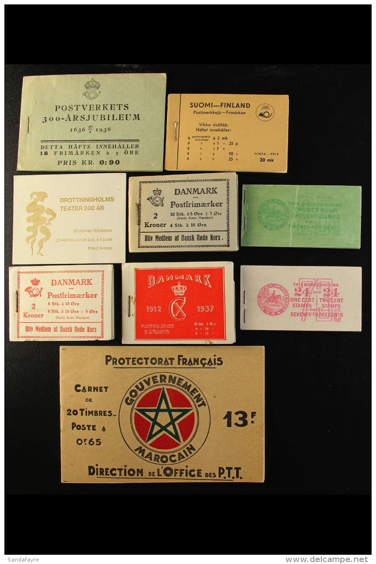 WORLD BOOKLETS ASSEMBLY 1930's To 1960's Assortment Which Includes French Morocco 1934 13fr With Two Panes Of Ten... - Andere & Zonder Classificatie
