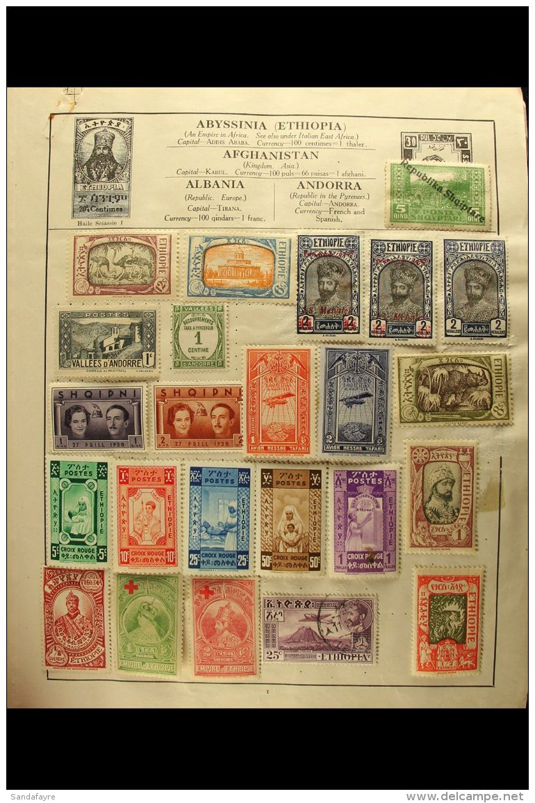 OLD WORLD COLLECTION Late 19th Century To Early 1960's Mint &amp; Used Mostly All Different Stamps In A Circa 1945... - Andere & Zonder Classificatie