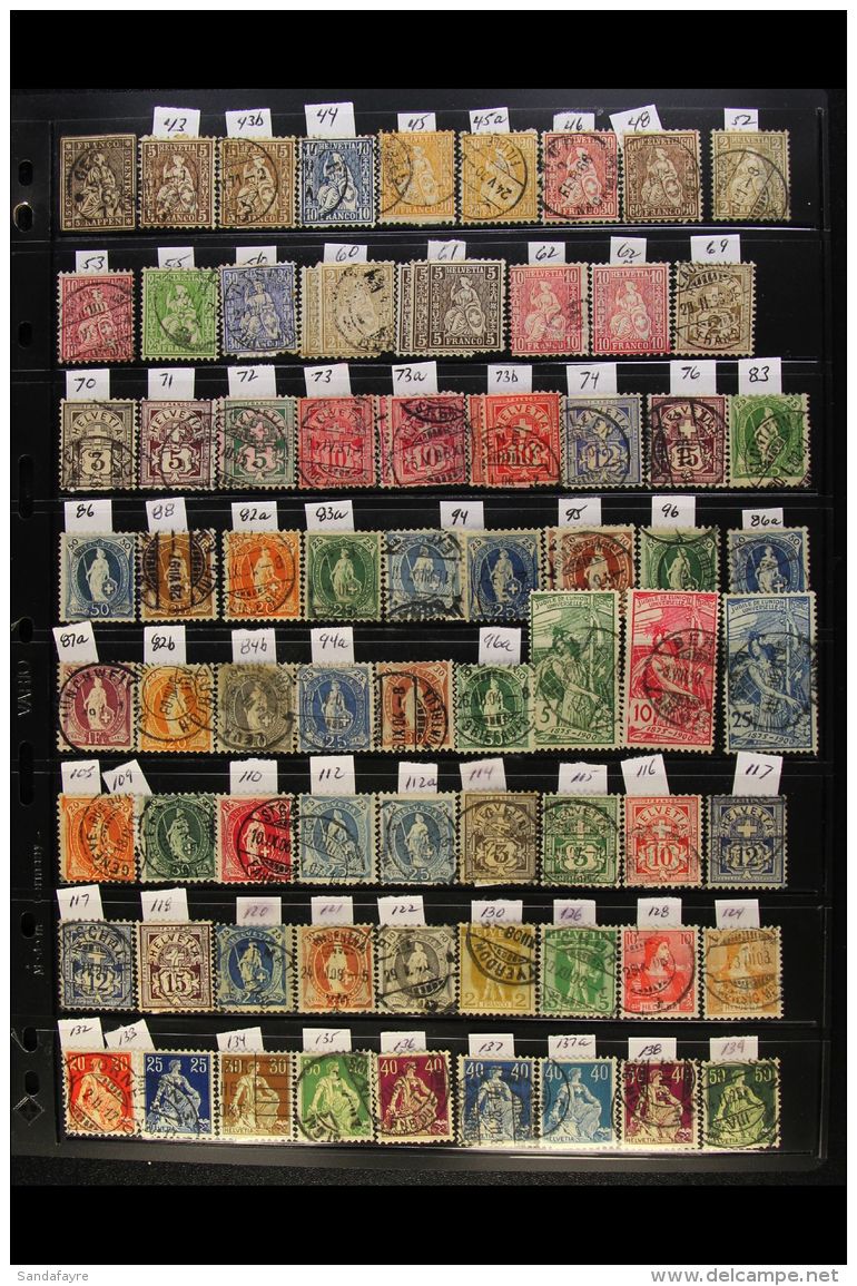 SWITZERLAND 1854-1997 CHIEFLY ALL DIFFERENT Fine Used Collection, Much Bearing Cds Cancels, Presented On Double... - Altri & Non Classificati