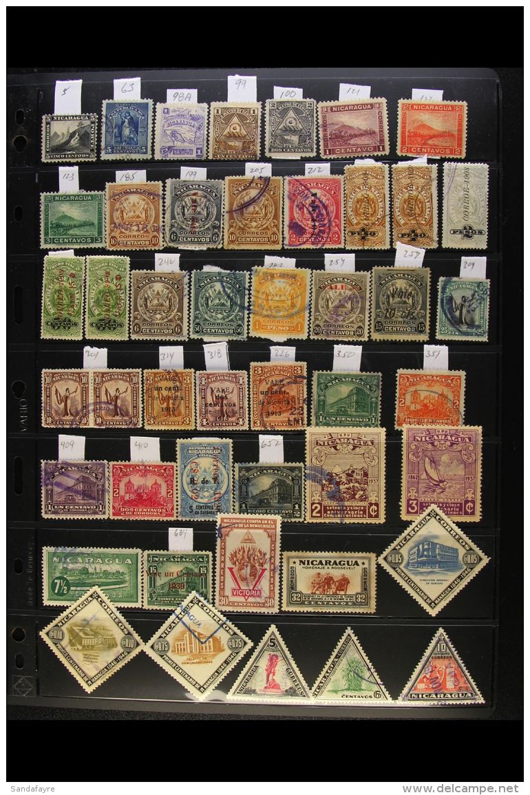 NICARAGUA 1862-1980 ALL DIFFERENT Used Collection Presented On Stock Pages (300+ Stamps) For More Images, Please... - Other & Unclassified