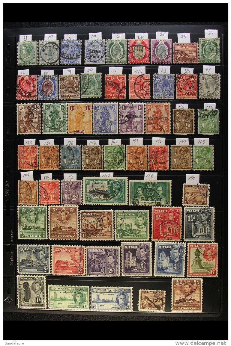 MALTA 1885-1997 ALL DIFFERENT Used Collection Presented On Stock Pages (400+ Stamps) For More Images, Please Visit... - Other & Unclassified