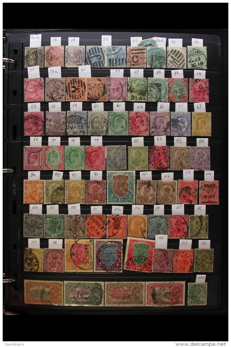 INDIA 1856-1997 CHIEFLY ALL DIFFERENT Used Collection Presented On Stock Pages (1200+ Stamps) For More Images,... - Other & Unclassified