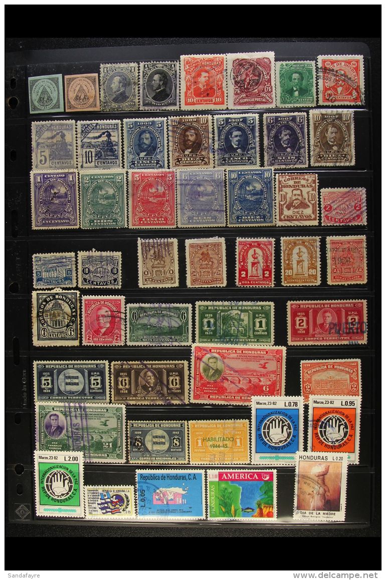 HONDURAS 1866-1993 ALL DIFFERENT Used Collection Presented On Stock Pages (350+ Stamps) For More Images, Please... - Altri & Non Classificati