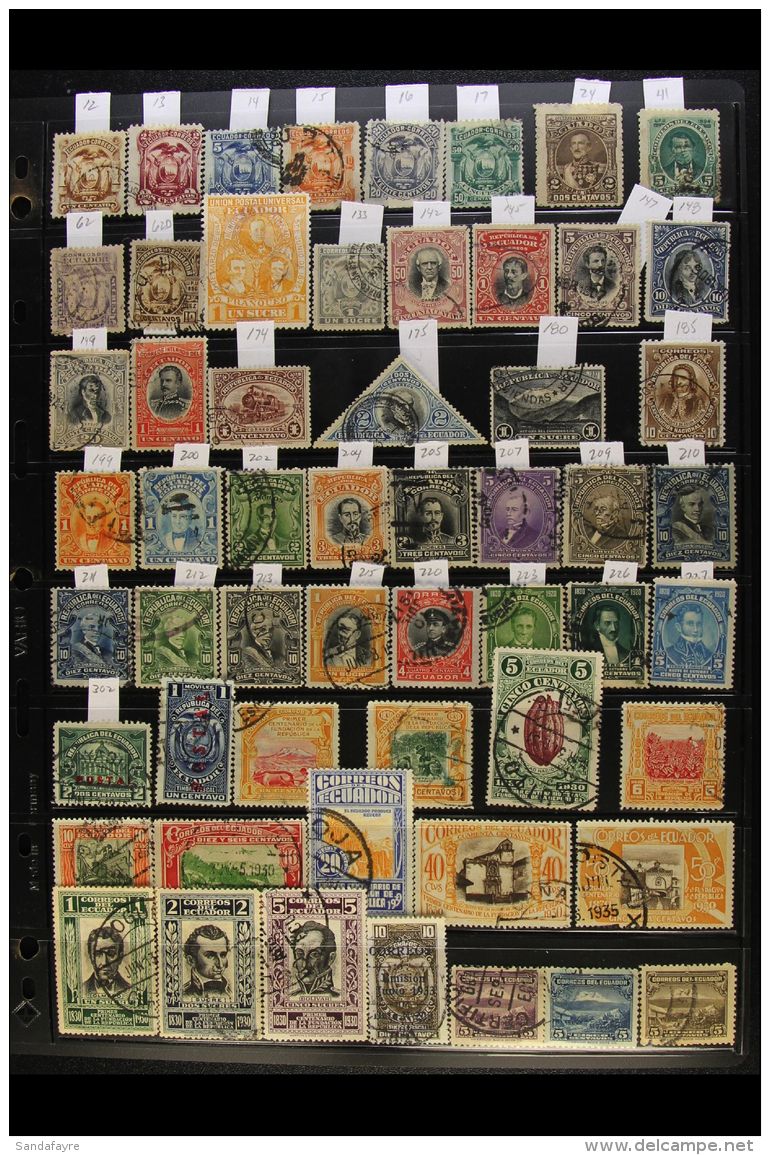 ECUADOR 1881-1997 ALL DIFFERENT Used Collection Presented On Stock Pages (600+ Stamps) For More Images, Please... - Altri & Non Classificati