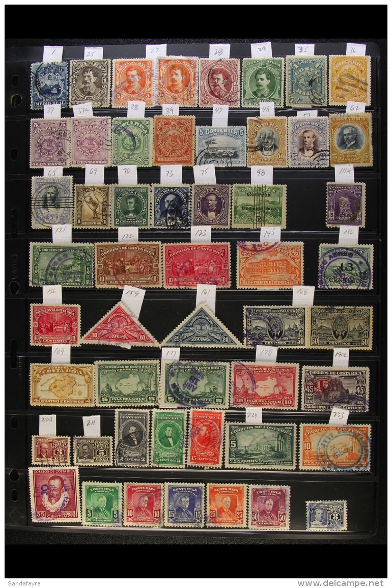 COSTA RICA 1863-1993 ALL DIFFERENT Used Collection Presented On Stock Pages (300+ Stamps) For More Images, Please... - Other & Unclassified