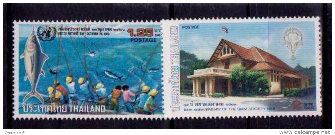 (141+371) Thailand / Thailande  Fish And Siam Society  ** / Mnh  Michel 1060 + 1239 - Thailand