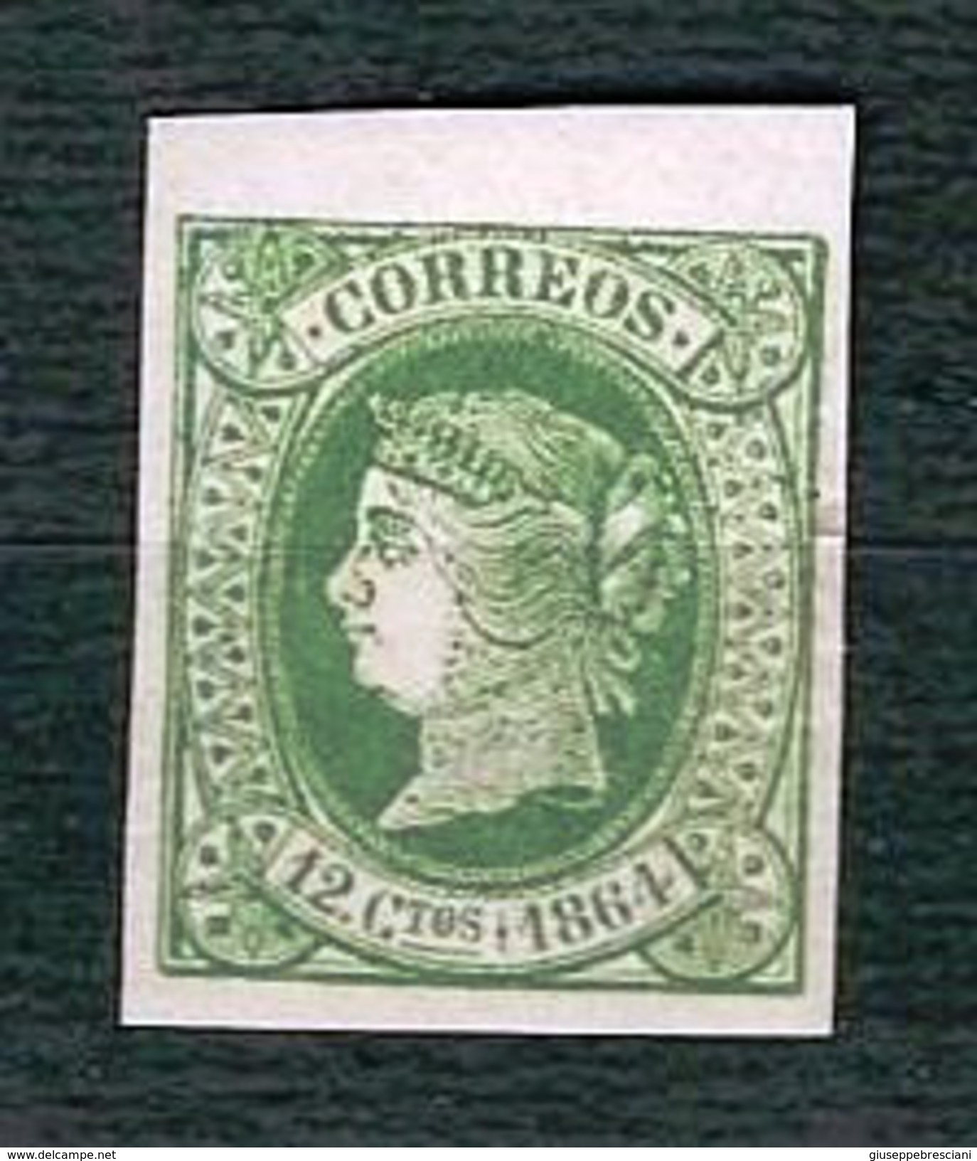 SPAGNA 1864 - Reina Isabel II - 12 Cuartos - MH - Yv: ES 63 - Unused Stamps
