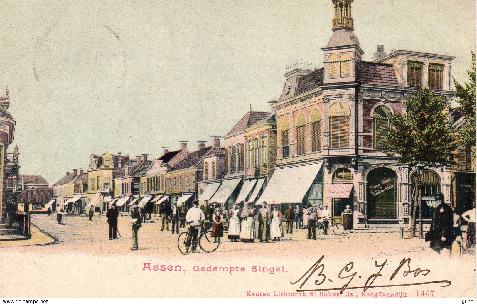 1902  ASSEN - GEDEMPTE SINGEL  ( Keuren Lichtdruk) - Assen