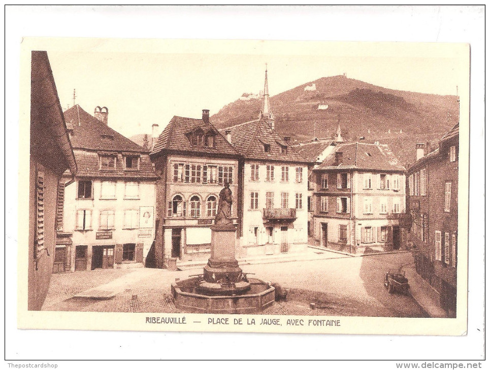 CPA 68 Ribeauvillé - Place De La Jauge Avec Fontaine - Automobile - Ed. Braun - Ribeauvillé