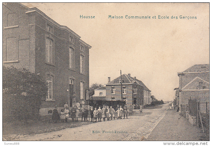 Housse - Maison Communale Et Ecole Des Garçons (Edit. Frastré-Fraikin, Top Animation, 1913) - Blégny