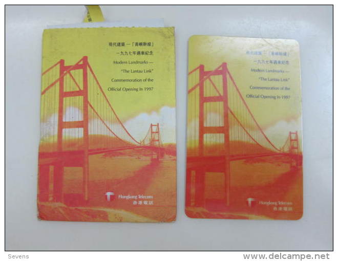 Prepaid Phonecard,bridge The Lantau Link,landmarks Of Hong Kong, Set Of 1,mint In Packet - Hongkong
