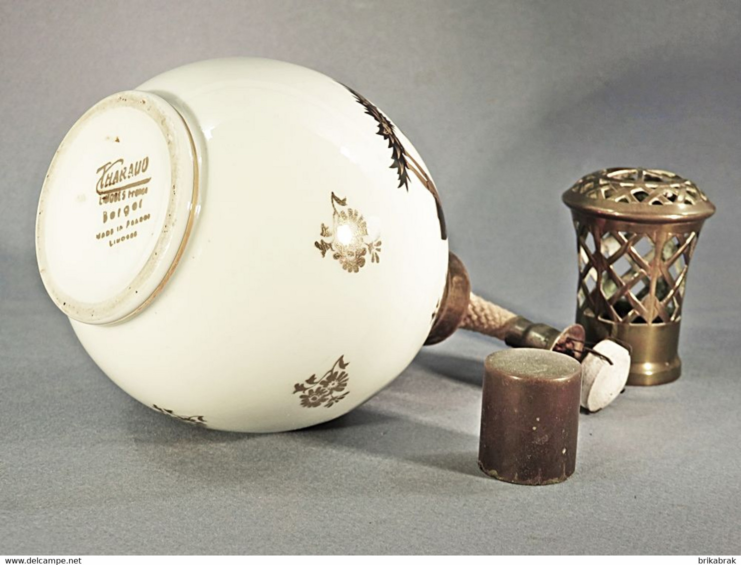 + LAMPE BERGER MARQUIS THARAUD EN PORCELAINE DE LIMOGES + Parfum Marquise