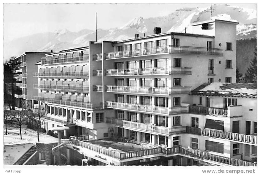 SUISSE Switzerland ( VS Valais ) CRAN S/SIERRE : Hotel BRISTOL Et RICHELIEU - CPSM Dentelée Noir Blanc Format CPA 1967 - Sierre