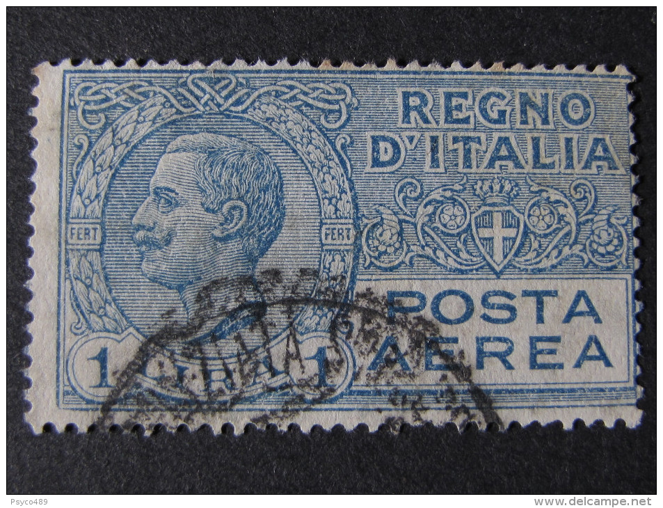 ITALIA Regno Aerea-1926-28- "Effigie" £. 1 US° (descrizione) - Airmail